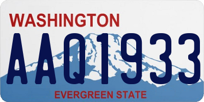 WA license plate AAQ1933