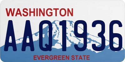WA license plate AAQ1936