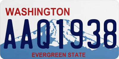 WA license plate AAQ1938