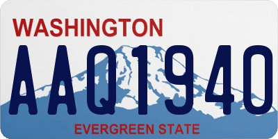 WA license plate AAQ1940