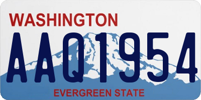 WA license plate AAQ1954