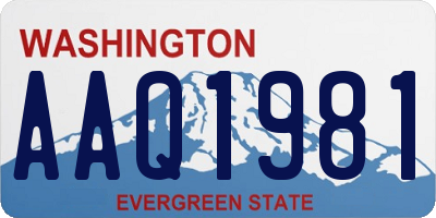 WA license plate AAQ1981