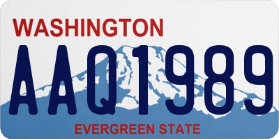 WA license plate AAQ1989