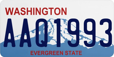 WA license plate AAQ1993