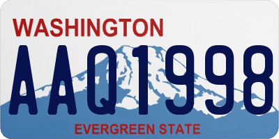 WA license plate AAQ1998