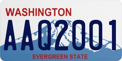 WA license plate AAQ2001
