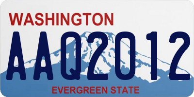 WA license plate AAQ2012