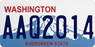 WA license plate AAQ2014