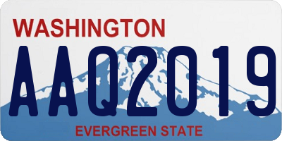 WA license plate AAQ2019