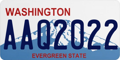 WA license plate AAQ2022
