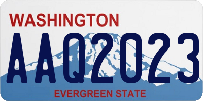 WA license plate AAQ2023