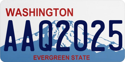 WA license plate AAQ2025