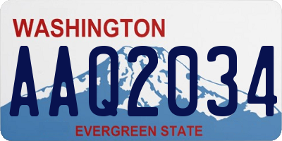 WA license plate AAQ2034