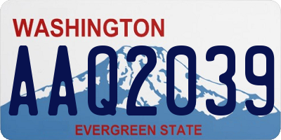 WA license plate AAQ2039