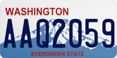 WA license plate AAQ2059