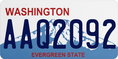 WA license plate AAQ2092