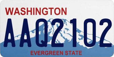WA license plate AAQ2102