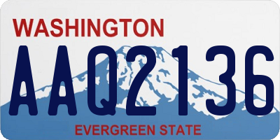 WA license plate AAQ2136
