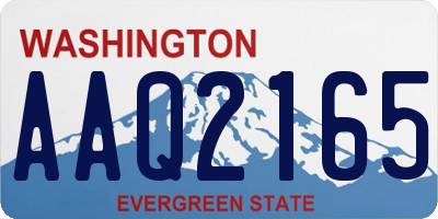 WA license plate AAQ2165