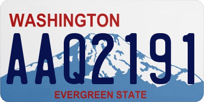 WA license plate AAQ2191