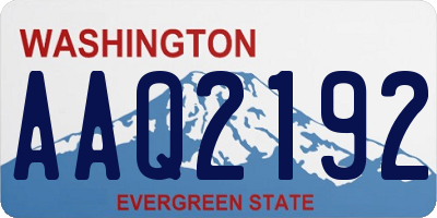 WA license plate AAQ2192