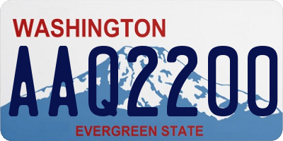 WA license plate AAQ2200