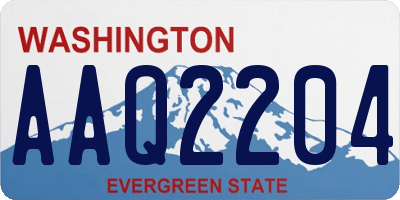 WA license plate AAQ2204