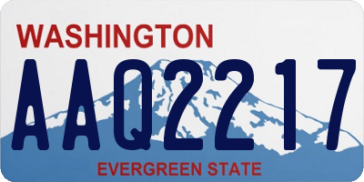 WA license plate AAQ2217