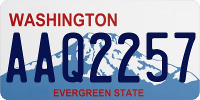 WA license plate AAQ2257
