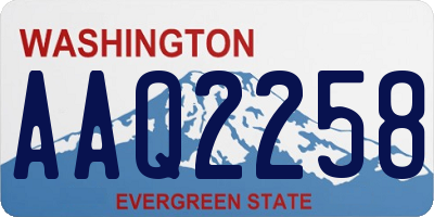 WA license plate AAQ2258