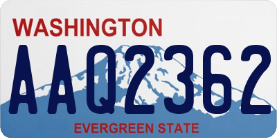 WA license plate AAQ2362