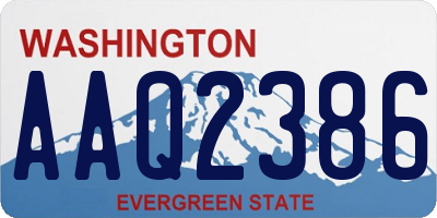 WA license plate AAQ2386