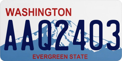 WA license plate AAQ2403