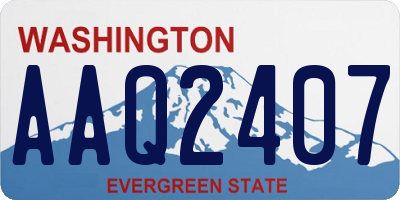 WA license plate AAQ2407