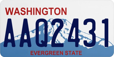 WA license plate AAQ2431