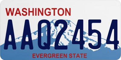 WA license plate AAQ2454