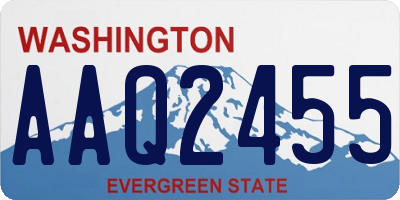 WA license plate AAQ2455