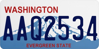 WA license plate AAQ2534