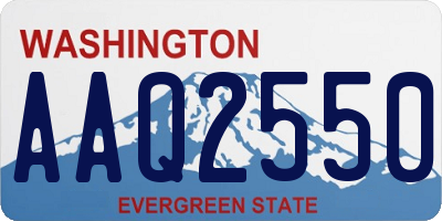 WA license plate AAQ2550