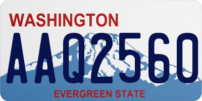 WA license plate AAQ2560