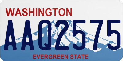 WA license plate AAQ2575
