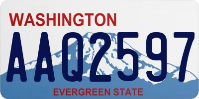 WA license plate AAQ2597