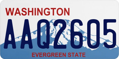 WA license plate AAQ2605