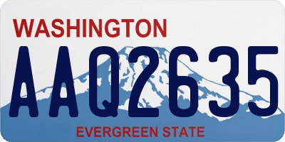WA license plate AAQ2635