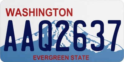 WA license plate AAQ2637