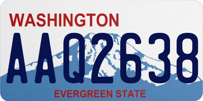 WA license plate AAQ2638