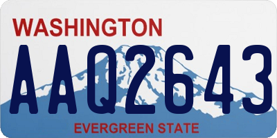 WA license plate AAQ2643