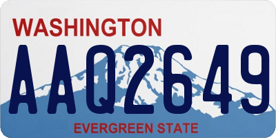 WA license plate AAQ2649