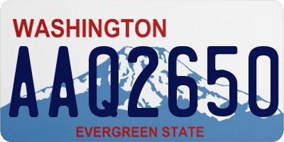 WA license plate AAQ2650