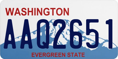 WA license plate AAQ2651